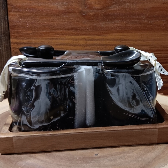 Rae Dunn black JAM & JELLY canisters with spoons - Picture 2 of 2